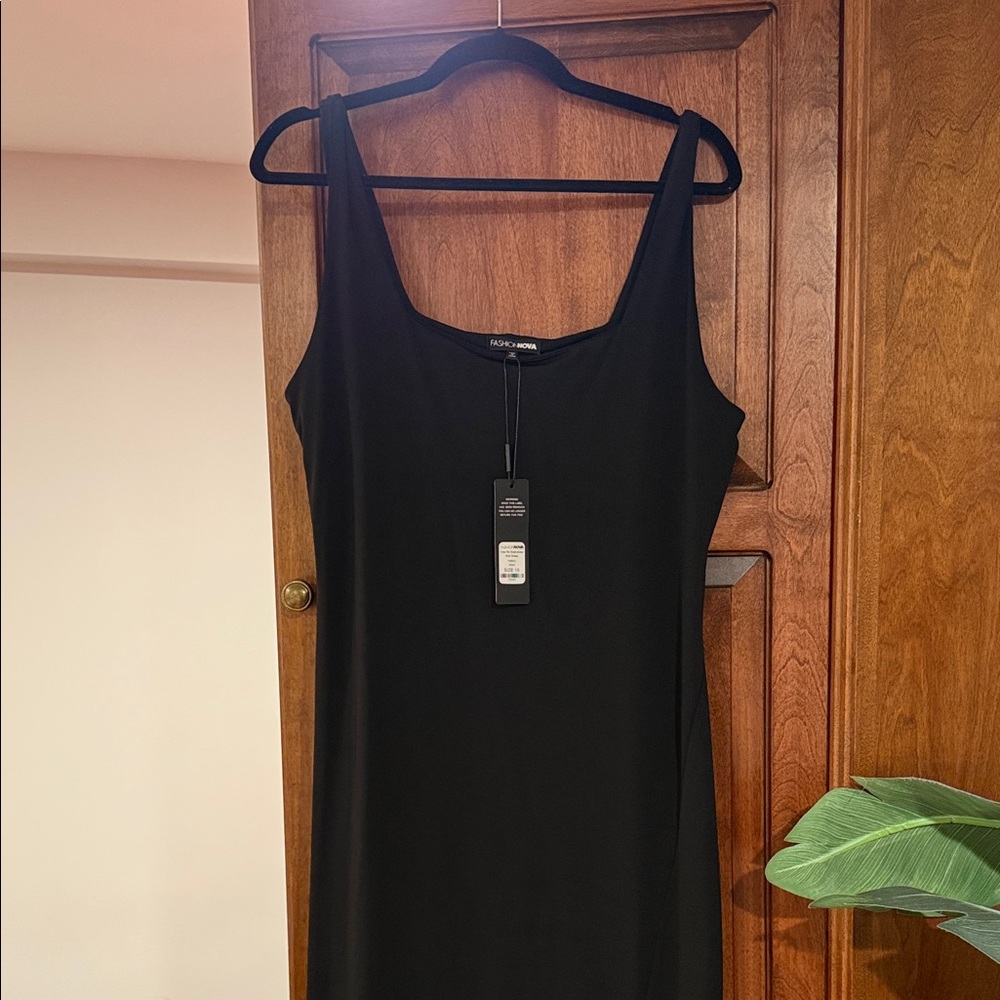 Fashion Nova Black Kiss Me Midi Dress